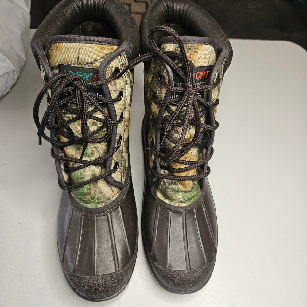 Aspen Sport Mens Duck Boots Camo Thinsulate Insulated Hunting Rain Boots Size 8